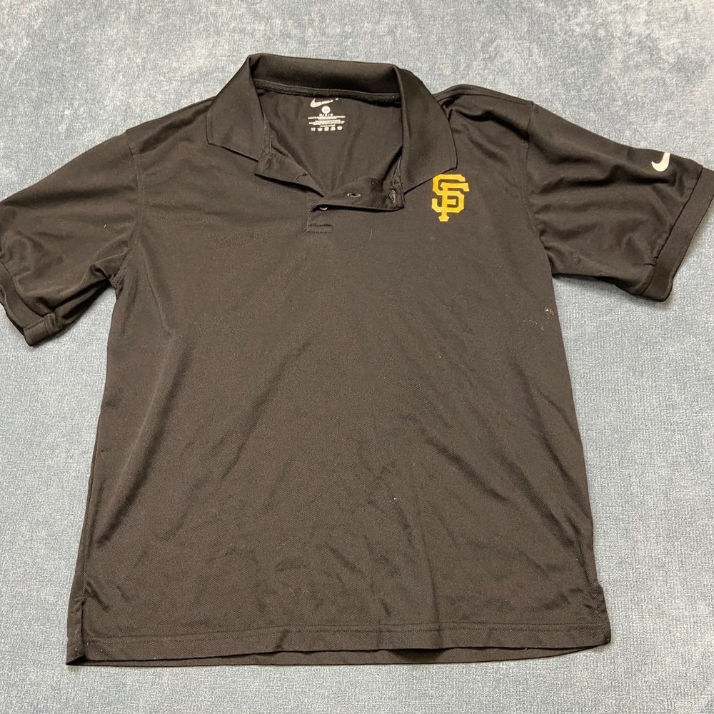 San Diego Padres Polo Shirt Mens XL Black Nike Baseball MLB Cotton Side Slit
